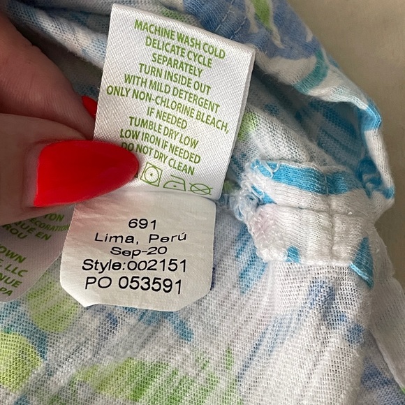 Lilly Pulitzer Blue Kaia Knit Tunic Top Resort White Shell Beach Size Large - Picture 7 of 8